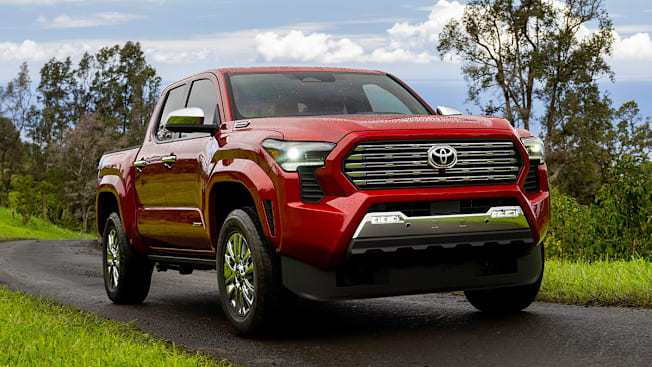 2025 Toyota Tacoma Limited on road in rain