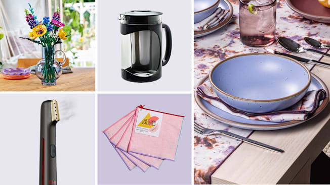 LEGO Wildflower Bouquet, Primula Burke Cold Brew Coffee Maker, East Fork Everyday Bowl in Big Sky, Atelier Saucier Candy Crush Linen Napkins, Chi Handheld Garment Steamer