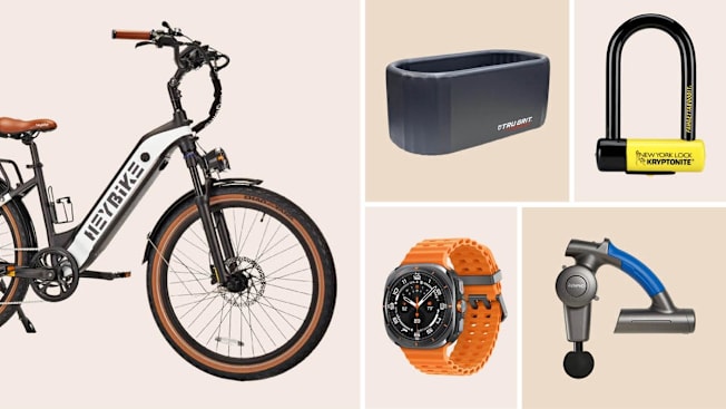 Heybike Cityrun Electric Bike, Tru Grit Fitness Inflatable Ice Bath, Kryptonite New York FAHGETTABOUDIT Mini U-Lock, Renpho R4 Pro Massage Gun, Samsung Galaxy Watch Ultra (47mm) LTE Smartwatch
