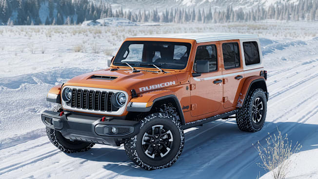 2026 Jeep Wrangler Whitecap parked in the snow.