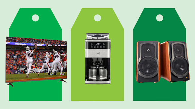LG 65QNED70AUA TV, Melitta Aroma Fresh Plus 10-Cup Coffee Maker and Edifier S1000W Speakers