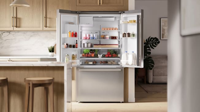 Bosch French-door refrigerators in kitchen