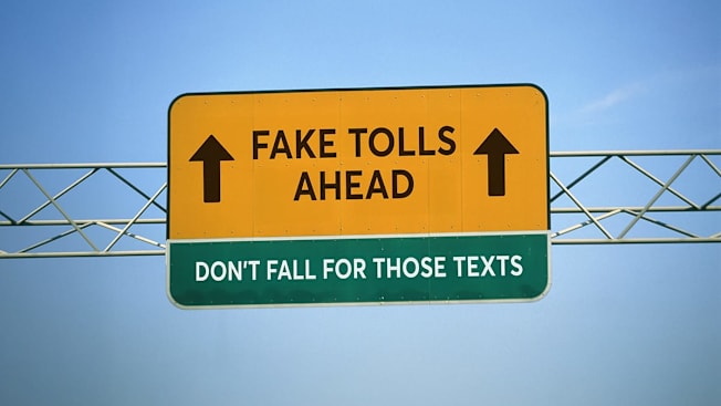 Toll sign for "fake tolls"