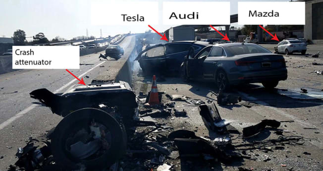 Tesla Model X crash site