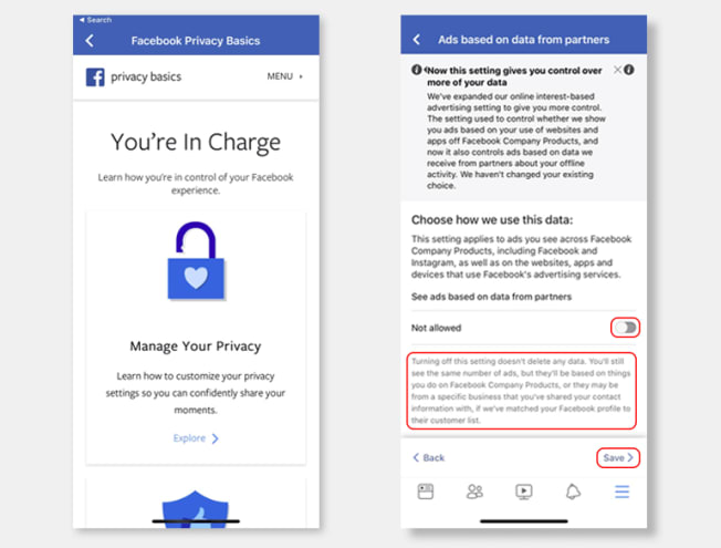 Facebook privacy setting screen grab