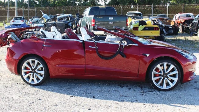 Tesla Model S crashed