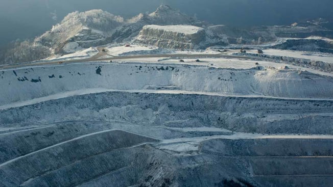 Views of Extensive mountain top removal coal mining and logging in West Virginia