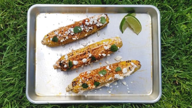 Grilled plant based Corn on a Tray
