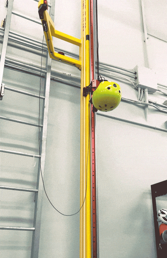 gif of helmet completing a drop test