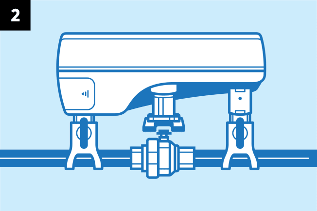 Illustration showing how to secure the shutoff
