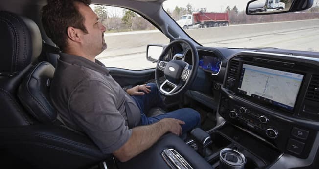 Ford Blue Cruise ADAS system being used hands-free