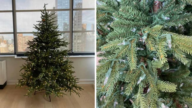 NTC (Wayfair) Frasier Grande Artificial Christmas Tree and detail of needles