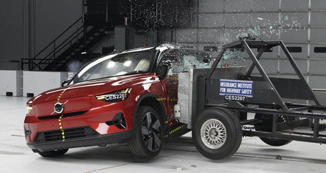 2022 Volvo C40 Recharge in the original IIHS side crash test