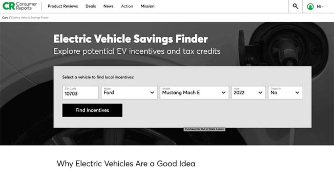 EV Savings Finder