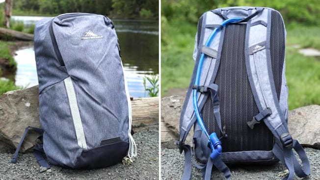 denim backpack front and back