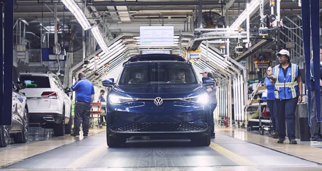 2023 Volkswagen ID.4 on the Chattanooga, Tennessee, assembly line