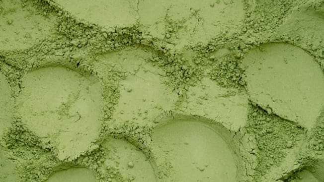 close up of matcha powder