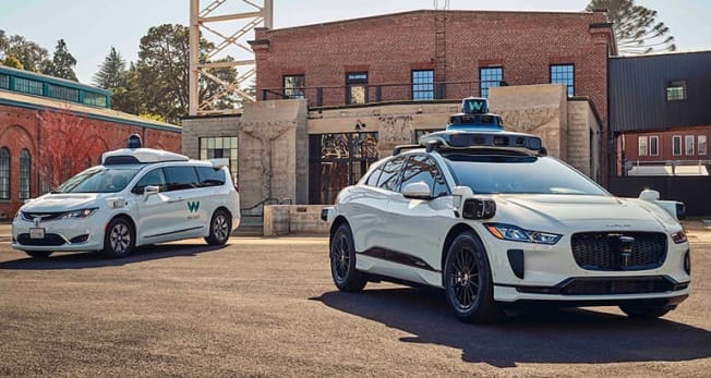 Waymo Chrysler Pacifica and Jaguar I-Pace