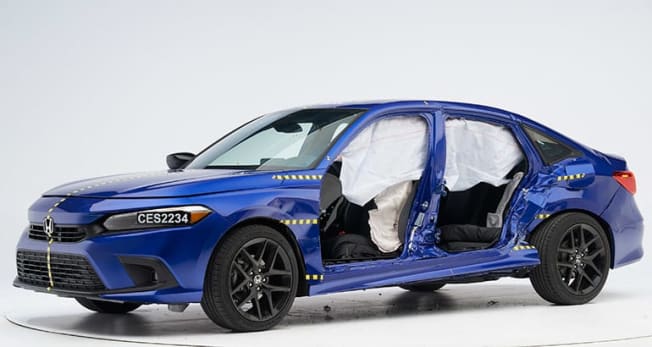 Honda Civic after new IIHS side crash test