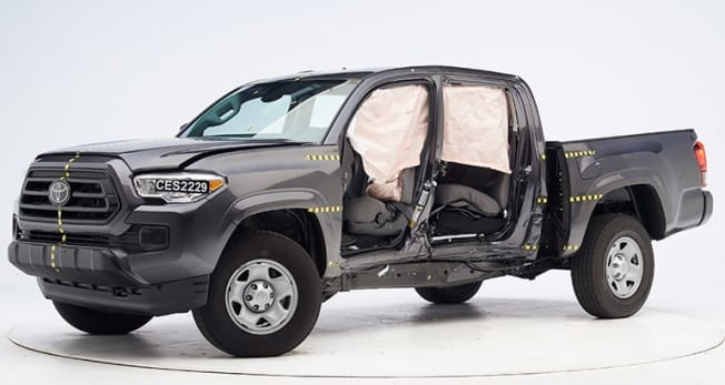 Toyota Tacoma after side crash test by IIHS