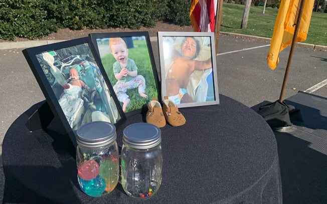 A display at a press conference held by Congressman Frank Pallone, Jr. (NJ-06), calling for a national ban on water beads marketed for kids.
