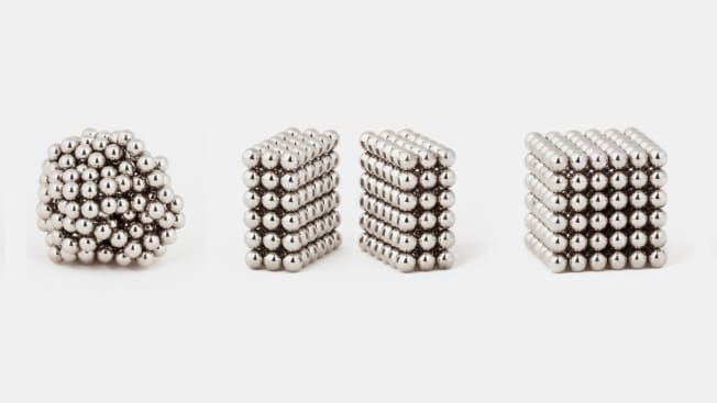 4 groupings of magnetic metal balls