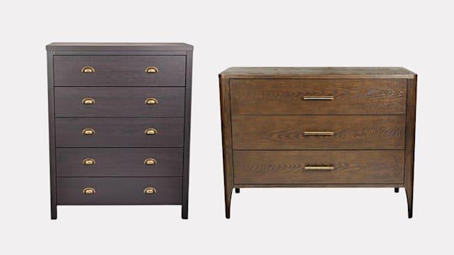 Ashley Furniture's Boston 5-Drawer Dresser and Bassett's Modern Rivoli Dresser