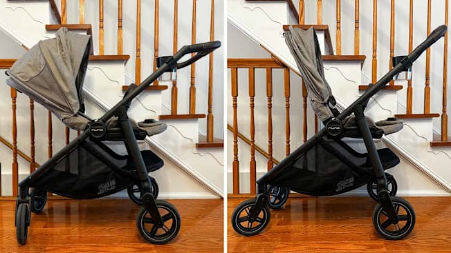 Nuna Swiv stroller reclined and upright
