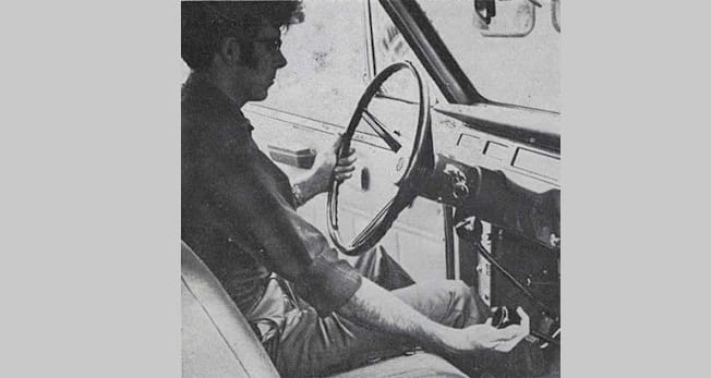 International Scout from Consumer Reports magazine, Sept 1972, showing driver