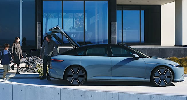 2027 Afeela 1 sedan and family