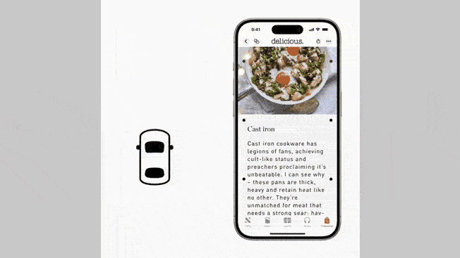 A GIF showing how Vehicle Motion Cues works on the iPhone.