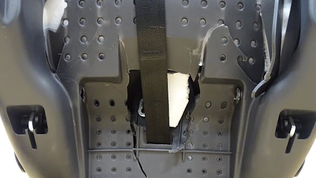 The Peg Perego Primo Viaggio 4-35 Urban Mobility car seat showed significant cracking after CR’s crash tests.
