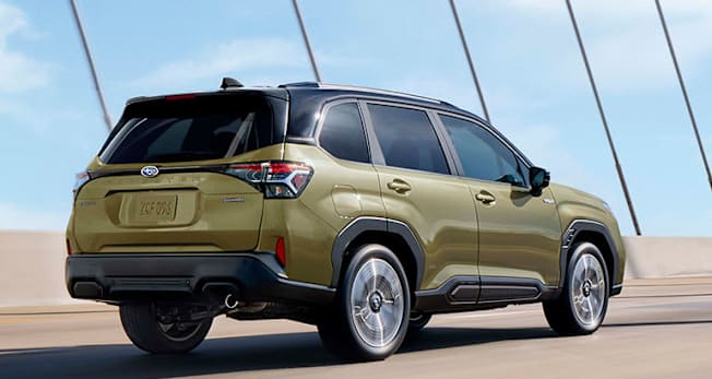 2025 Subaru Forester Hybrid, driving rear