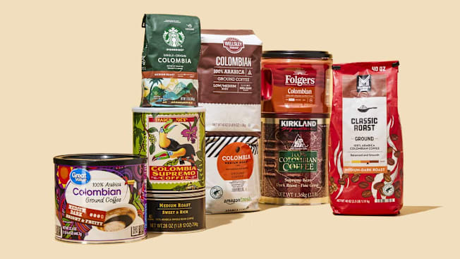 various columbian coffee products from different brands
