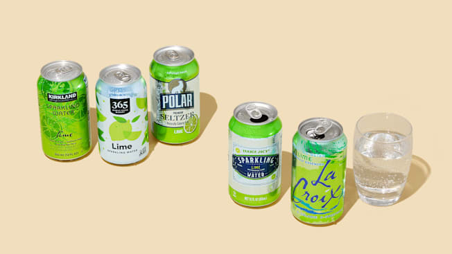 various lime seltzer products from different brands
