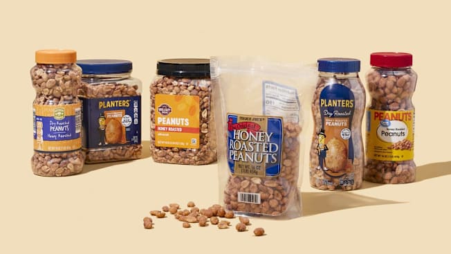 various honey roasted peanut products from different brands