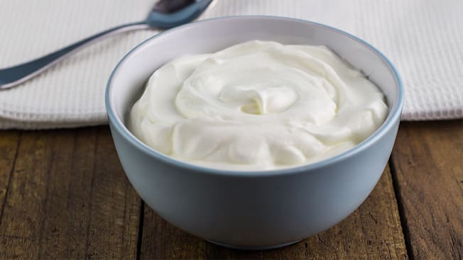 Bowl of Greek yogurt.