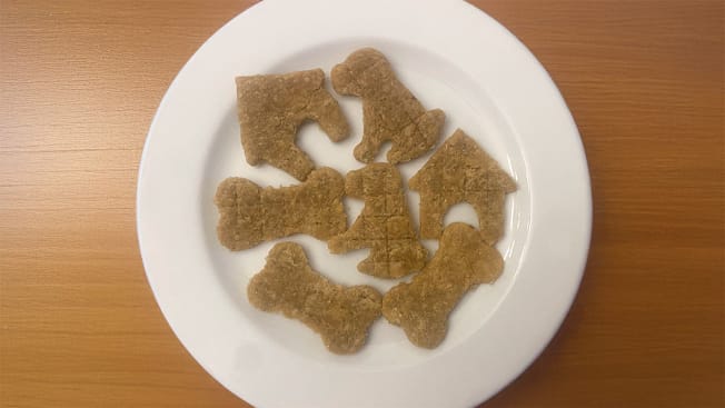 Homemade dog treats on a plate