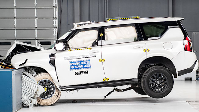 2025 Nissan Armada during the updated moderate overlap front crash test by IIHS