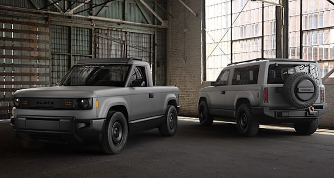 Slate Truck front and Slate SUV rear