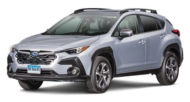 grey 2025 Subaru Crosstrek on white background