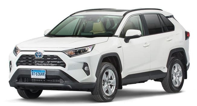 2025 Toyota RAV4 Hybrid on a white background.