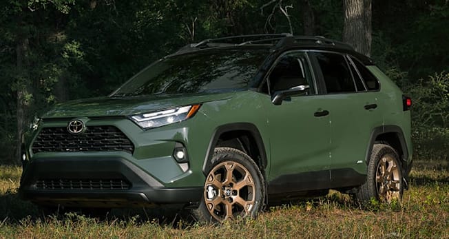 2025 Toyota RAV4 Hybrid Woodland in the woods