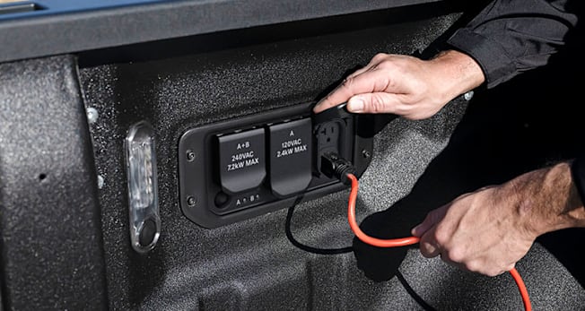 2026 Ram 1500 REV charge outlets in the bed