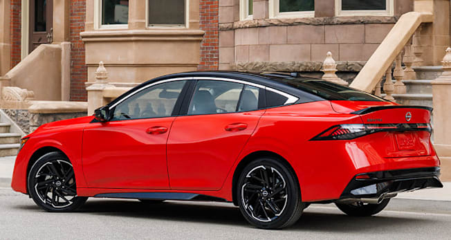 2026 Nissan Sentra SR in a city, rear