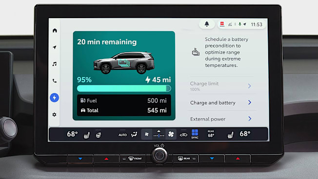 2026 Toyota RAV4 infotainment screen showing mpg and energy consumption