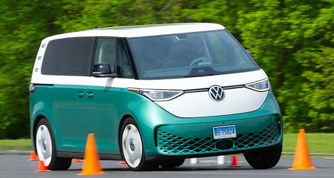2025 Volkswagen ID Buzz going through the accident avoidance test