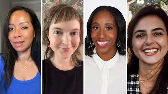 Consumer Reports panel of evaluators for the Tinted Lip Balm story: Ginger Cowles, Angela Lashbrook, Tanya Christian, Anna Kocharian.