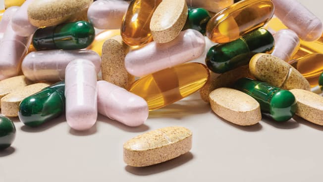 A pile of multiple supplement types