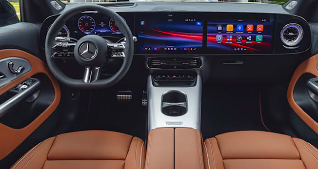 2027 Mercedes-Benz GLB interior showcasing the large Superscreen